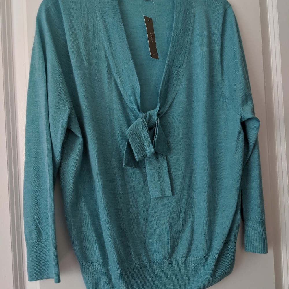 Jcrew cashmere tie-neck sweater